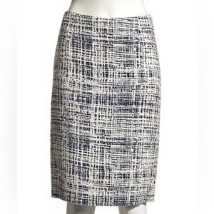 Prada Navy and White Pencil Skirt